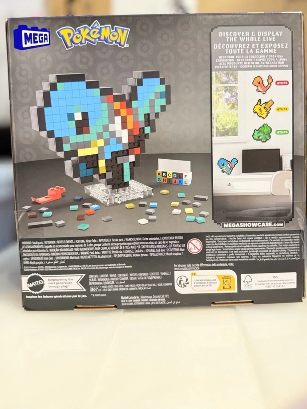 Mega Pokémon Pixel Art Squirtle Figure - Blue